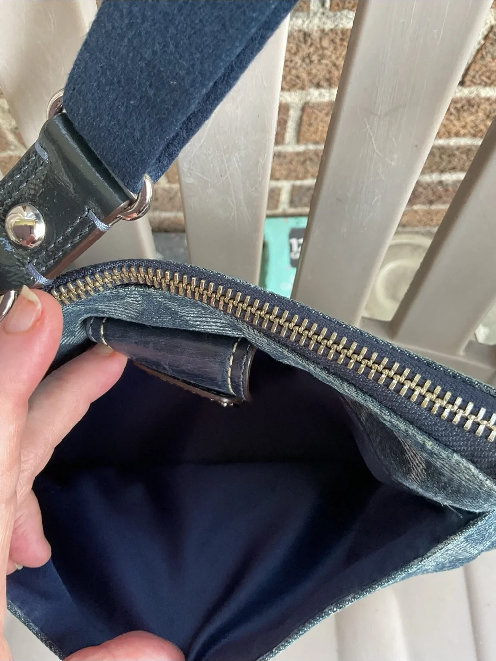 Coach Blue Signature Denim Shoulder Bag